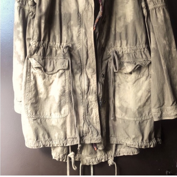 Free people] Camo Embroidered Custom dyed Oversize utility safari jacket Coat - Picture 7 of 12